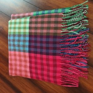 Rainbow plaid throw blanket